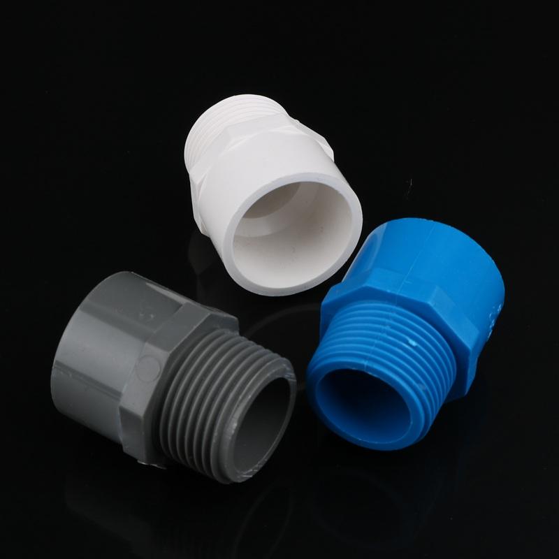 2pcs PVC 1/2" 3/4" 1" 1.5" Thread Connector 20/25/32/40/50 Mm PVC Water Pipe Adapter Garden Irrigation Tube Fittings