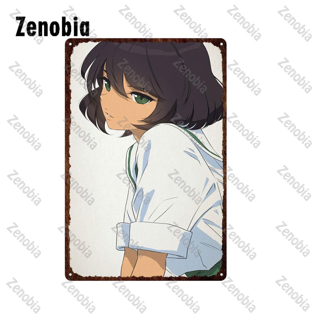 Vintage Anime Metal Sign Professional Attire Pajamas Girls Tin Poster for Bar Pub Home Wall Decor Unique Plaque Decoration
