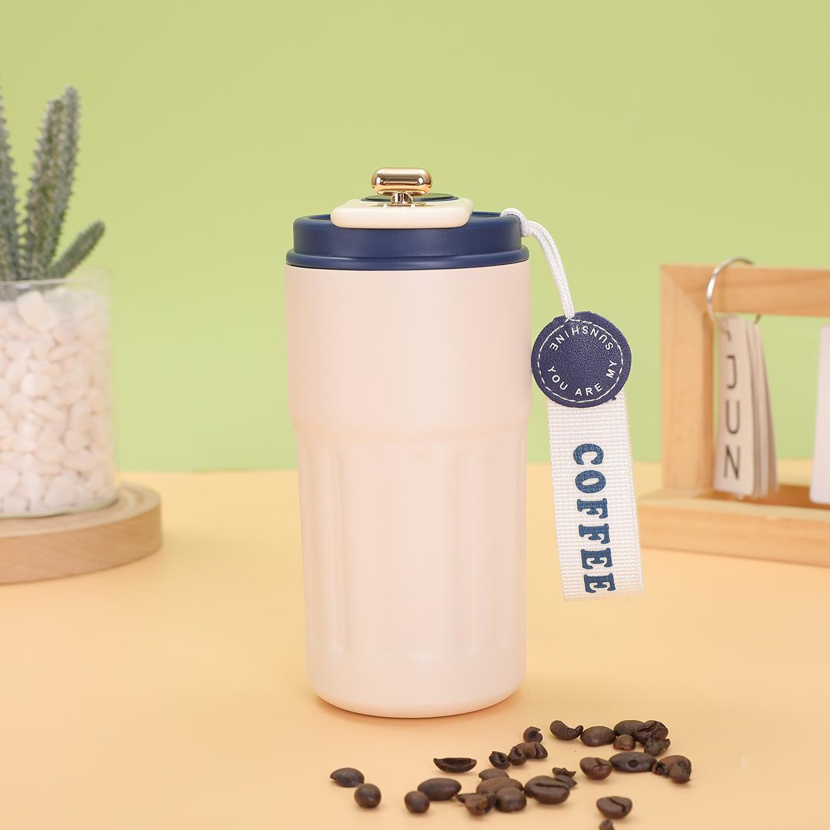 

Кружка для кофе из нержавеющей стали 316 с интеллектуальным дисплеем температуры, уличная портативная термокружка с веревкой, подарочная кружка для студентов и пар 420ml