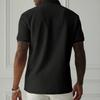 Men's Summer Jacquard Polo Shirt Short Sleeve Business Casual Collared Top Lightweight Breathable Fabric Comfortable Fit