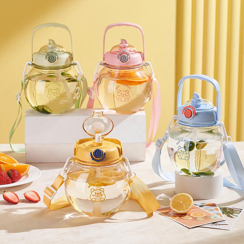 Cute pot belly cup kids outdoor water cup submarine with straw with portable space water bottle