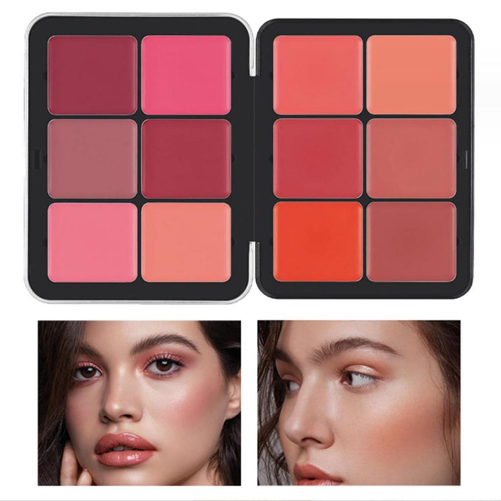 Paleta de Corretivos com 12 Cores e Paleta de Blush com 12 Cores, Maquiagem de Cobertura Total, Longa Duração, À Prova de Manchas, Aparência Natural, Misturável, Blush com Acabamento Matte