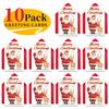 10PCS Christmas Greeting Cards Set with Envelopes, Cartoon Hand-drawn Xmas Cards for Holiday Wishes & Gifts