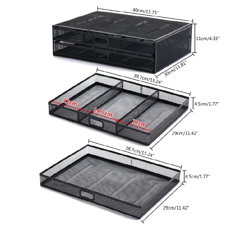 Metal Mesh Computer Monitor Stand Monitor Stand with Storage Drawers for Office