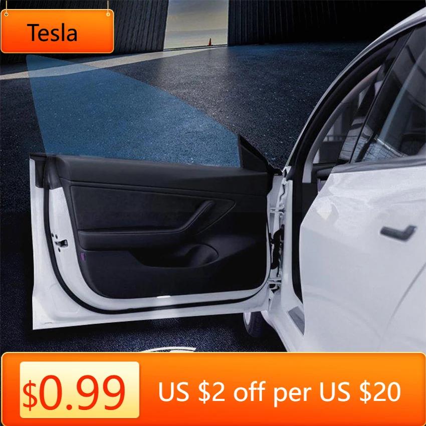 Car Sticker Tesla 2/4PSC Tesla Welcome Light for Tesla Model Y 3 S X Car Door LED Projector puddle lights Ultra-Bright Welcome L
