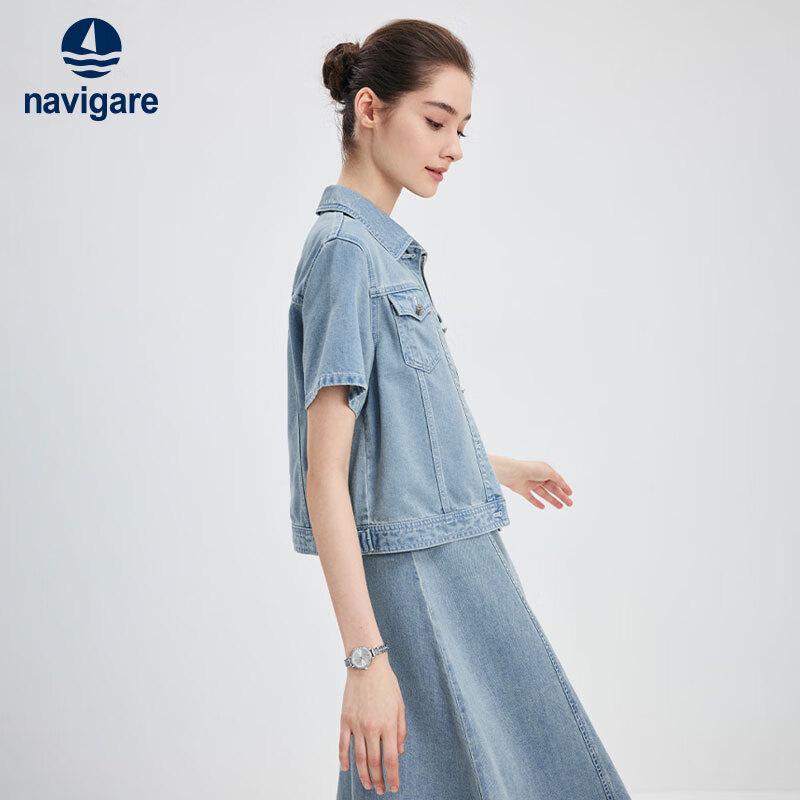 Navigare Women s Casual Short Sleeve Denim Shirt XL