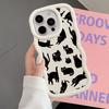Black Cat Cartoon Soft Phone Cover Case for iPhone 16 Pro Max 11 17 Air 15 Plus 12 14 8 XR 13