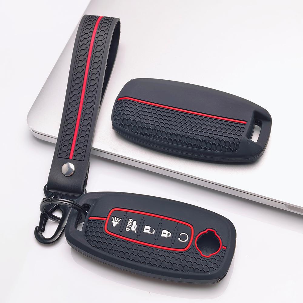 Key Fob Cover for Nissan Altima Models Rogue Pathfinder with Keychain Anti-Scratch Surface Shockproof Structure Soft Grip Texture Easy Install Design
