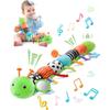 Baby Toys Musical Caterpillar,Infant Toys 3 6 12 Months Sensory Toy with Ruler Design,Mirror,Pull String,CrinkleRing Bell,Baby Teething Toy