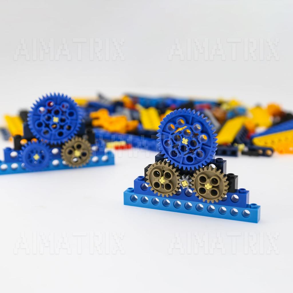 AIMATRIX 184-elementowy zestaw zębatek i osi dla części Technic kompatybilny z głównymi markami, zestaw asortymentowy zębatek DIY (Złącza, Sworznie, Osie, Ramiona podnośnika)