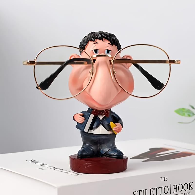 Cute Teacher Glasses Holder Stand - With Expressive Eyes & Nose, Stable Base Desk Organizer for Home Office Optical Store Decorative
