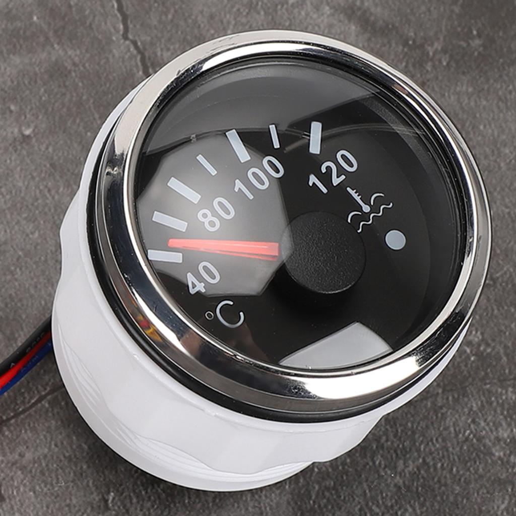 2in Cooling Water Temperature Gauge 40‑120 Celsius  Smart Alarm IP67 Waterproof 12VCelsius24V 0‑190ohm  Sensor