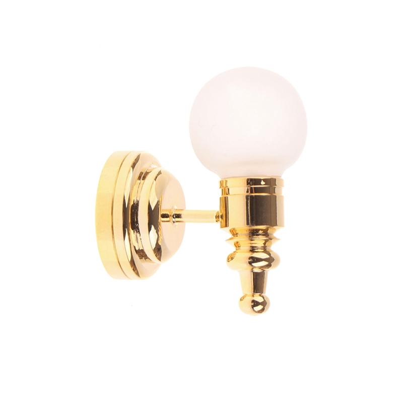 1/12 Dollhouse Round Wall Lamp Led Bedside Light Dollhouse Furniture Decoration Dolls House Living Scene Decor Accessories