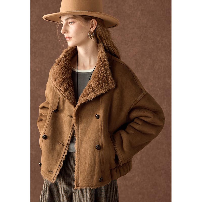 Wudao Luxurious 100% Lamb Wool Patchwork Fur Coat