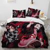 Demon Slayer Bedding Set Kamado Nezuko Duvet Cover Pillowcase King Queen Full Single Size Boys Teen Gift Anime Bed Linen