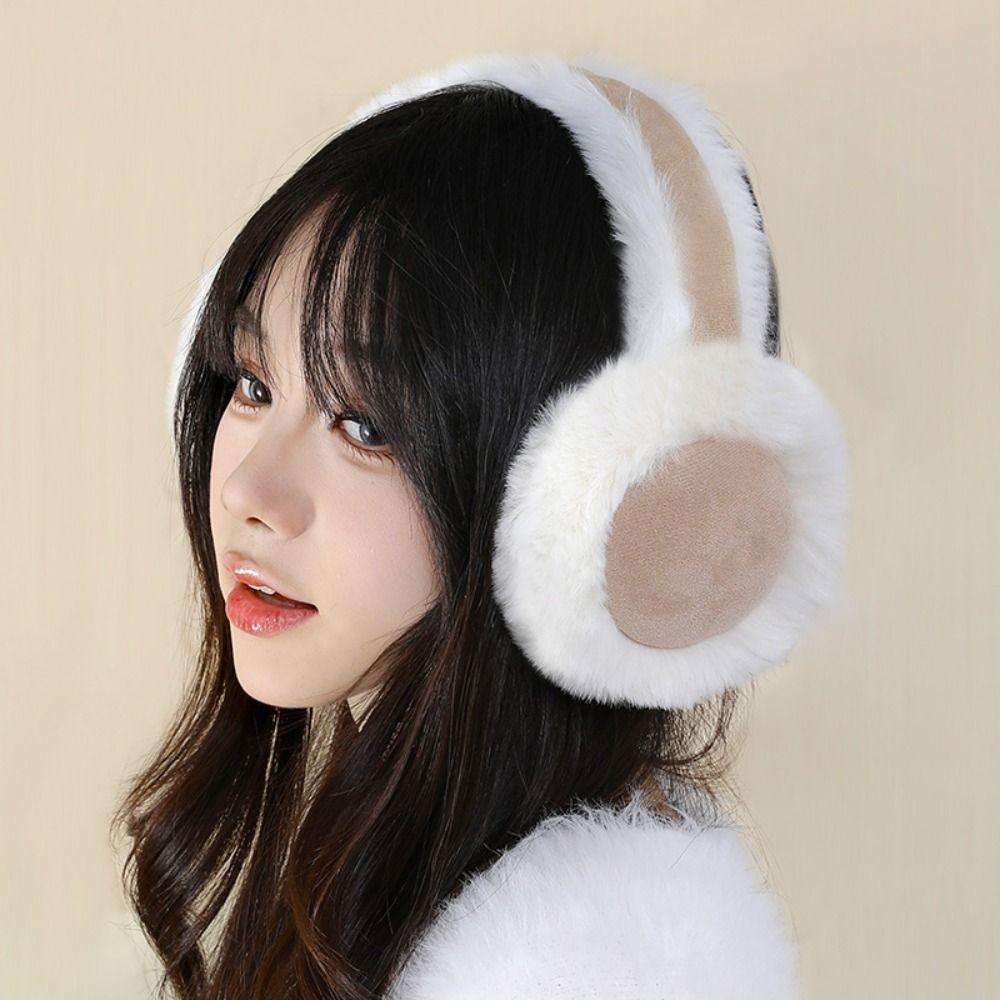 Warm Foldable Earflaps Soft Suede Faux Fur Ear-Muffs Fashion Plush Earmuffs Outdoor