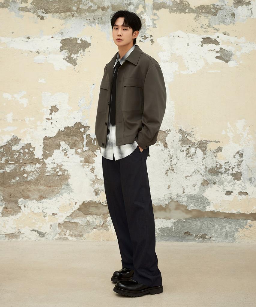 MINDBRIDGE [Couture] Denim-Like Wide One-Pleat Pants Mypt6173