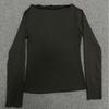 European and American Spring and Autumn Fashion Sexy Solid Color Basic Top
