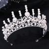 New Bridal Tiara White Pearl Crown Rhinestone Crown Wedding Accessories Princess Hair Accessories