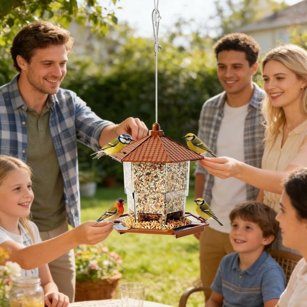 Transparent Hanging Bird Feeder Squirrel Proof Bird Food Container Bird Feeding Station  Backyard