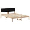 Brown and Black Bed Frame 160 x 200 cm Solid Pine Wood