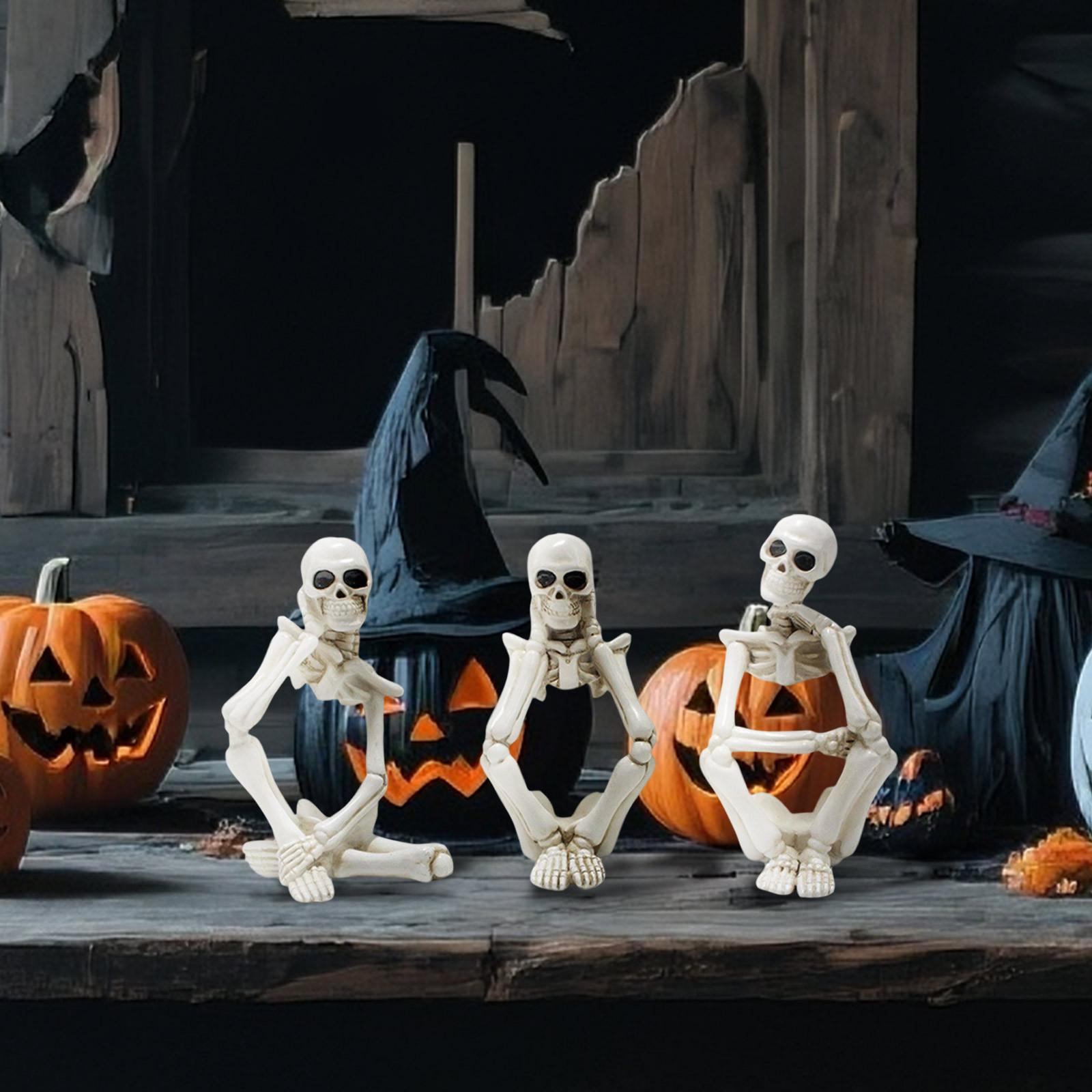 

Think Skeleton Halloween Horror Haunted House Decoration Resin One Size