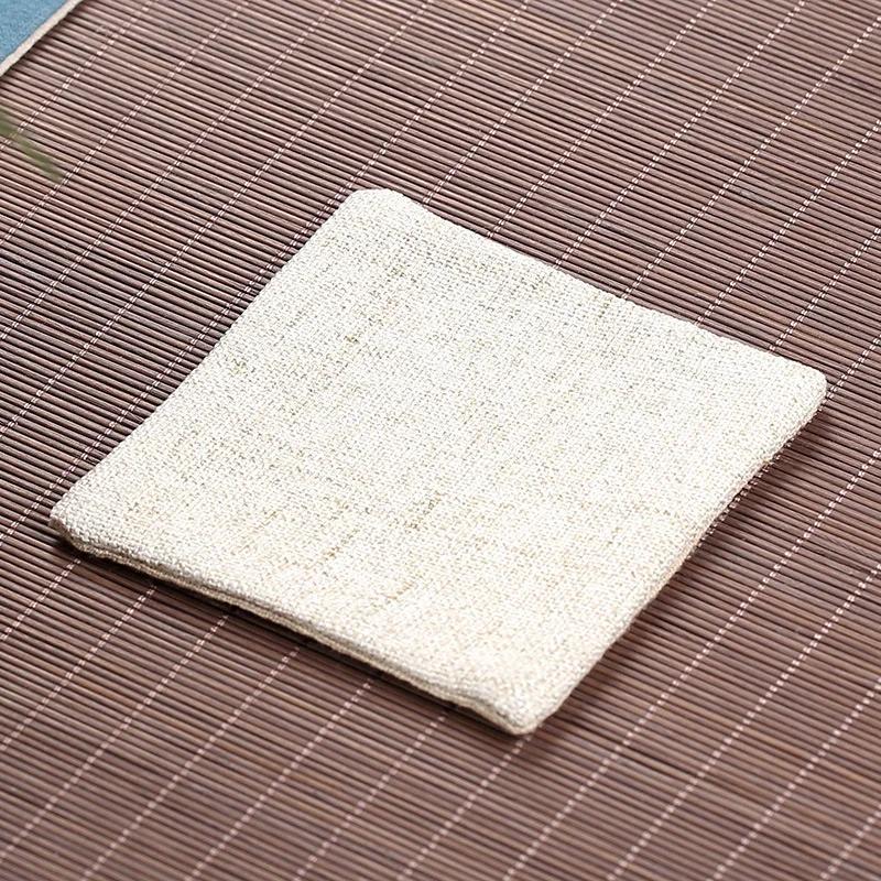 Cotton and Linen Kung Fu Tea Coasters Simple Solid Color Square Coaster Anti-scald Absorbent Heat Insulation Mat Home Mats