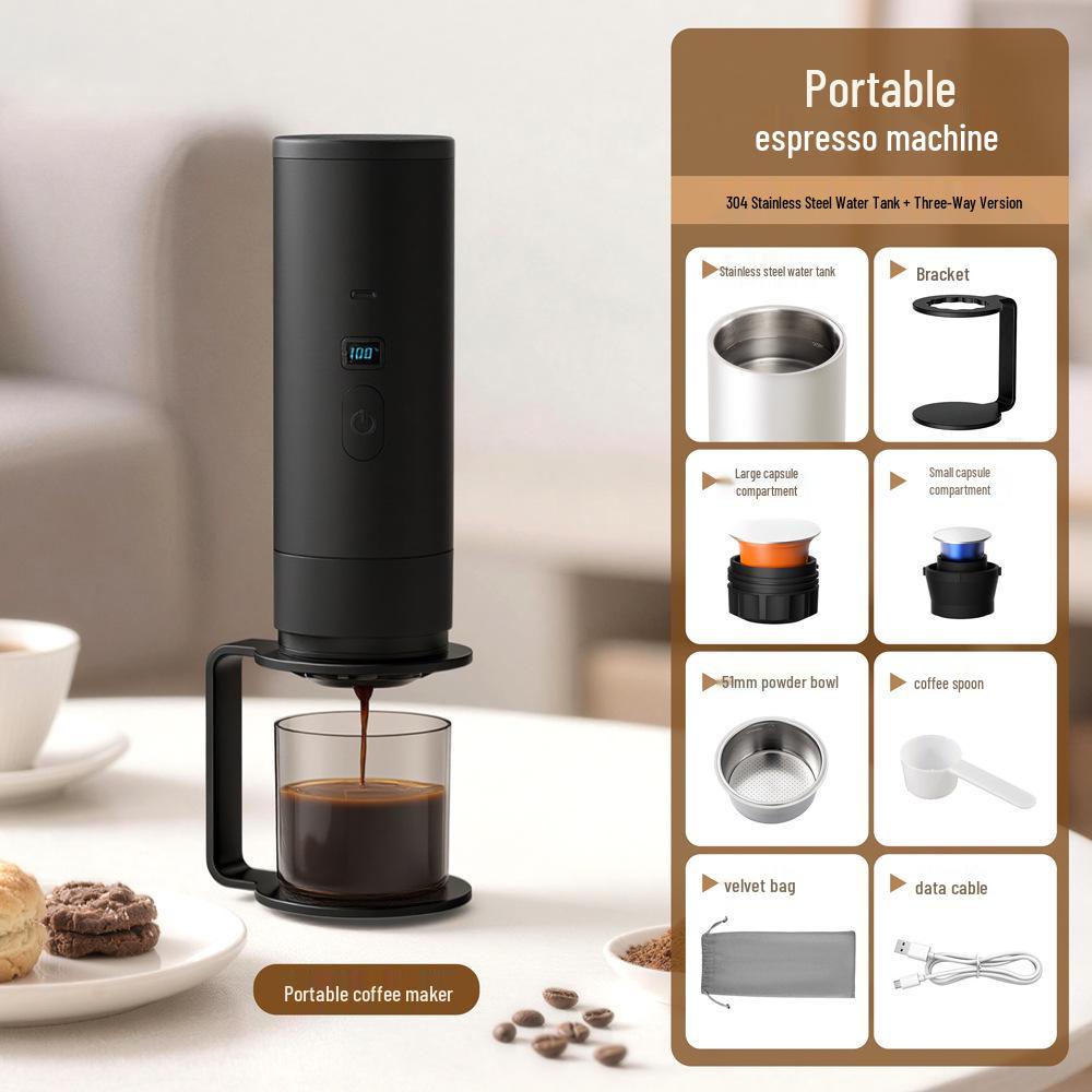 Portable Electric Espresso & Americano Coffee Maker with Heating Pump