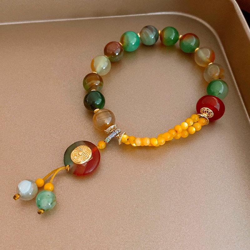 Elegant Chinese Vintage-Inspired Beaded Bracelet: Modern Luxury Women’s Jewelry