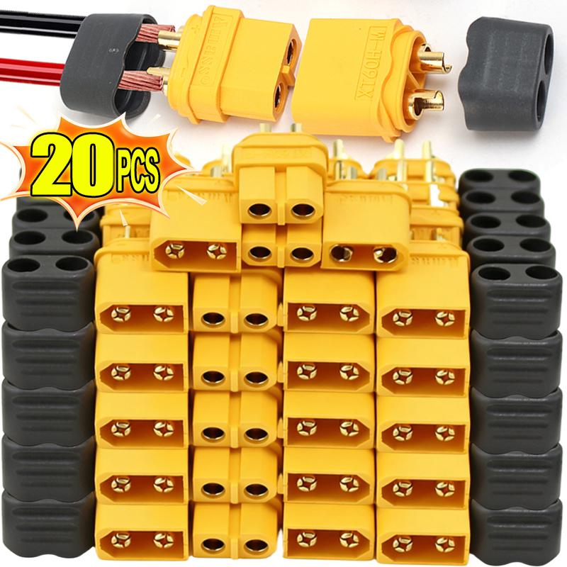 XT60H Plugs Male Female Bullet Connector Wire Cable Connectors Adapter XT60 Power Plug with Sheathfor RC Lipo Battery Airplane