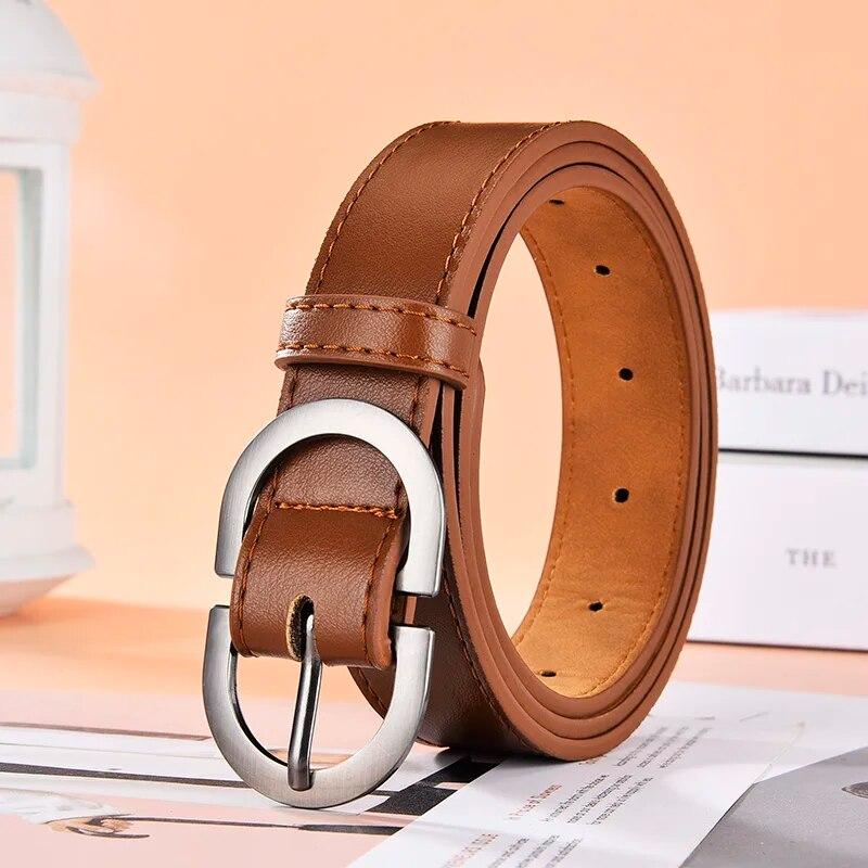 Women's Belt Minimalist Trendy Belt High End Authentic Casual Versatile Needle Button Belt Paired with Skirt Jeans Lady Belt New