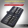 12pcs Faux Leather Hole Punch Set 3-16mm - Durable Steel Cutting Tools for Jeans & Crafts