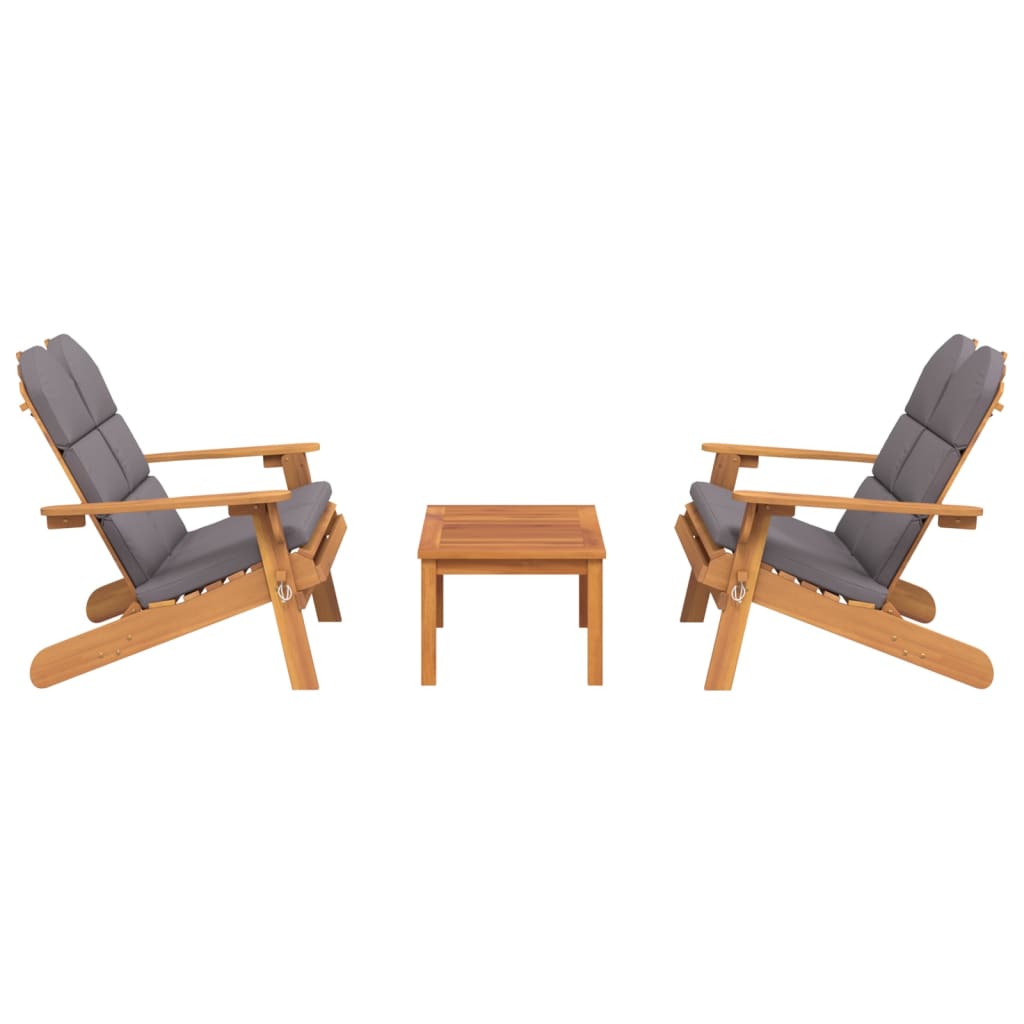 Vidaxl 3-Cz. Adirondack Garden Lounge Set, Acacia Wood