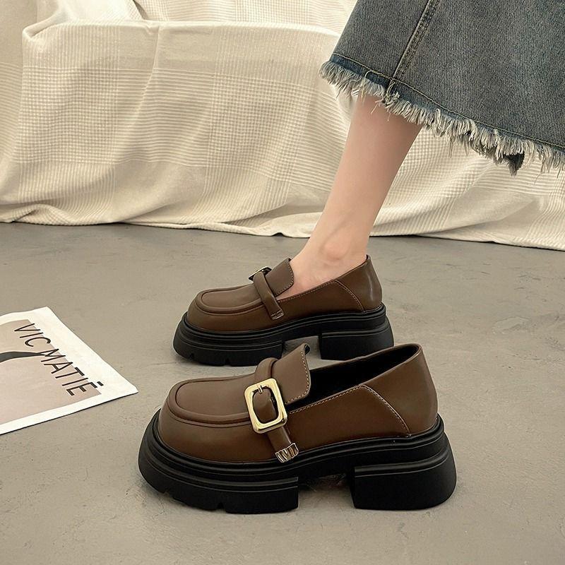 Woman Pumps Black with Medium Heels Round Toe Loafers Shoes for Women Platform Lastest Quick Delivery Footwear On Offer Y2k Shoe
