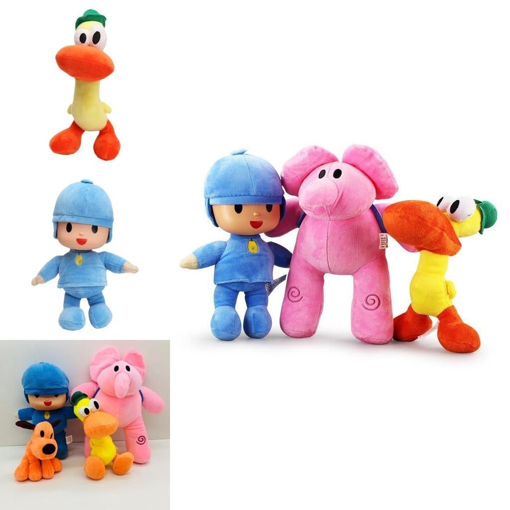 Entzückendes Set aus 4 Pocoyo Elly Pato Loula Weichem Plüsch Stofftier Spielzeug Puppen für Kinder