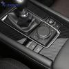 Dla Mazda 3 Axela      2024 2025 Prawdziwa Miękka Naklejka z Włókna Węglowego Panel Panelu Zmiany Biegów Samochodu Manualnego Automatycznego