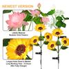 LED Solar Sunflowers Lotus Flowers Lights Outdoor Waterproof Landscape Lamp for Garden Lawn Path Backyard Decoration Lighting