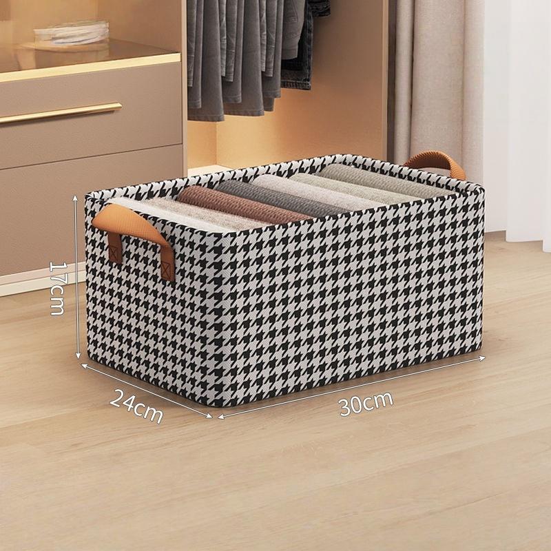 

1pc Clothes Pants Steel Frame Storage Box Foldable Style Storage Basket with Handle Bedroom Dormitory Desktop Storage Box