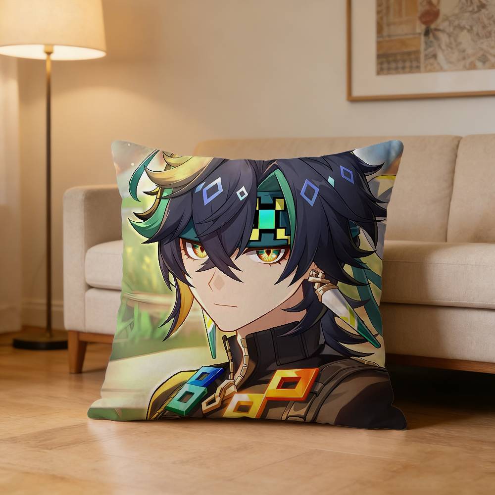 Kinich G-Genshin Impact Pillow Case Pattern Printed Pillowcase For Living Room Sofa Cushion Cover