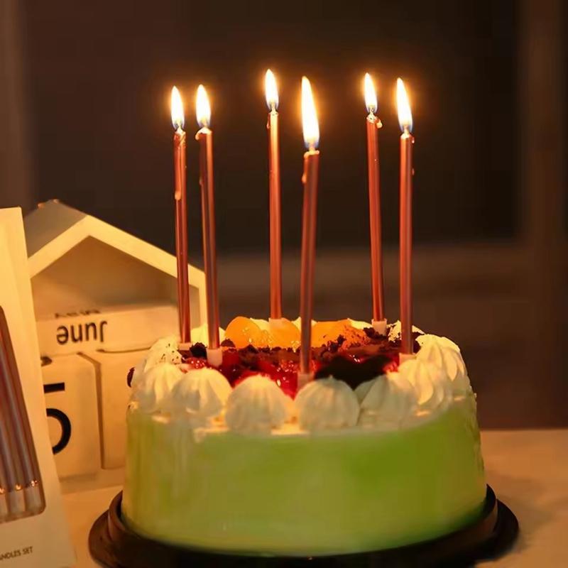 6pcs Metal Gold Birthday Candles DIY Colorful Cake Decorations Wedding Birthday Party Baby Shower Supplies Cake Candle Toppers