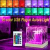 Aurora Light Ocean Wave Projector 16Color RGB Auto Rotate Ambient Light Remote Home Room Deco Night Light Birthday Gift for Kids