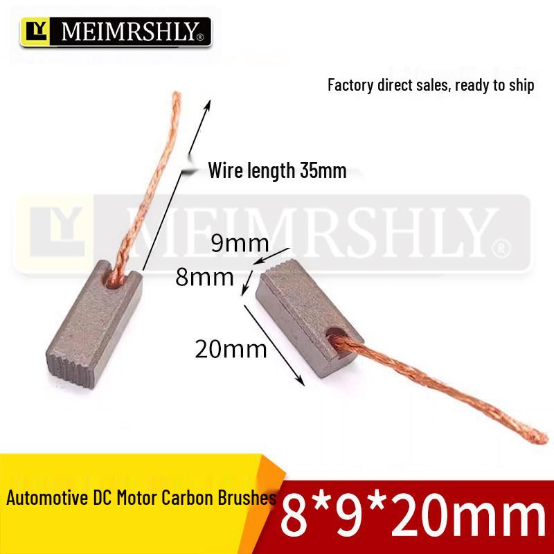 Compatible Carbon Brushes for Valeo, Remy, Jenory, Hanla Alternators - 4.5x6.5x17 mm, High Wear Resistance