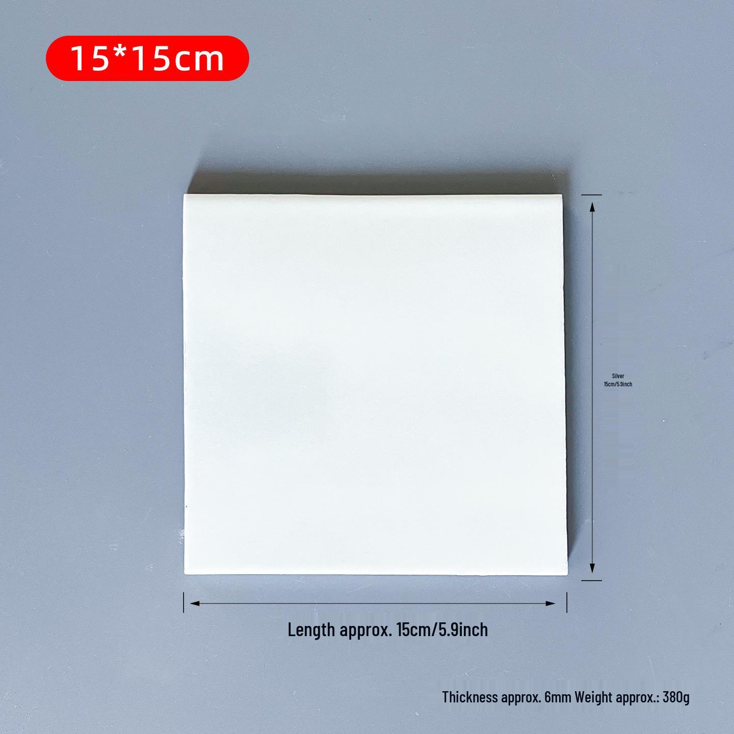 High Temperature Rectangular White Porcelain Slab with Student Coloring and Overglaze Design