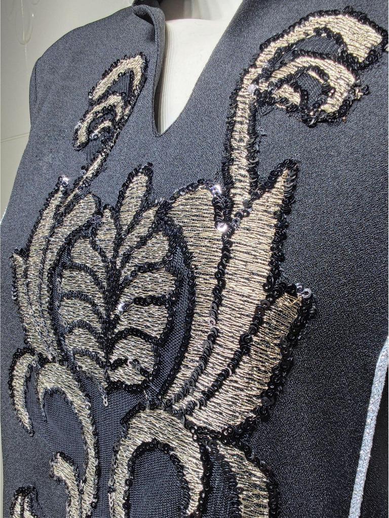 AB052 Embroidered Long Dress - Women's Muslim Abaya, Middle Eastern Arabic Style