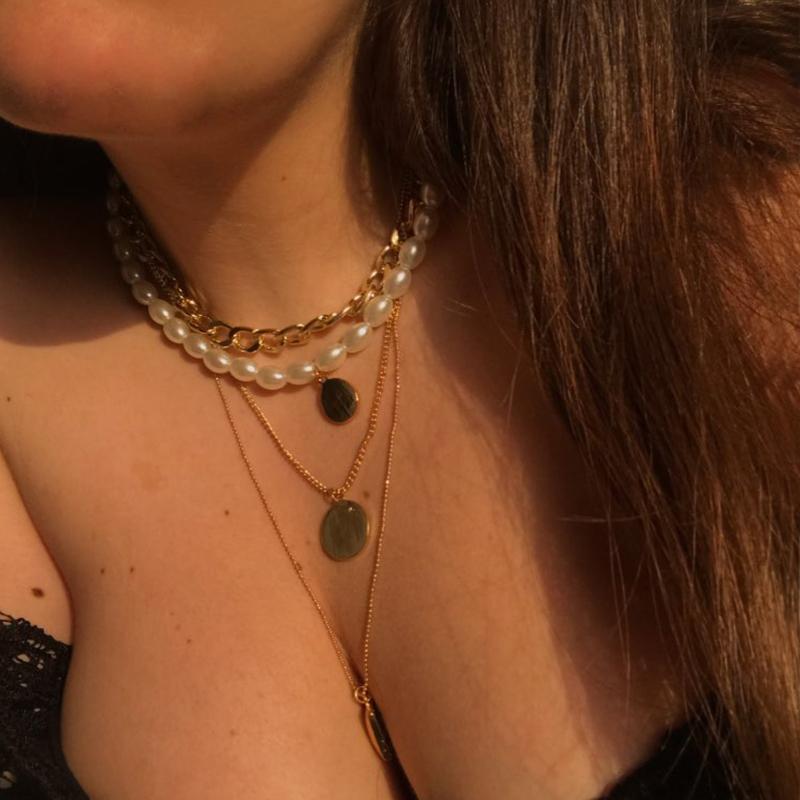 Jewelry Vintage Coin Necklace Sweater Chain Female Personality Temperament Multi-layer Necklace