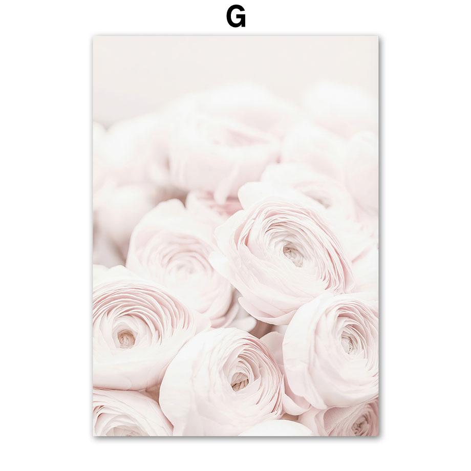 Pink Rose Peony Daisy Flowers Wall Art Canvas Painting Nordic Posters and Prints Gallery Pictures for Living Room Bedroom Decor