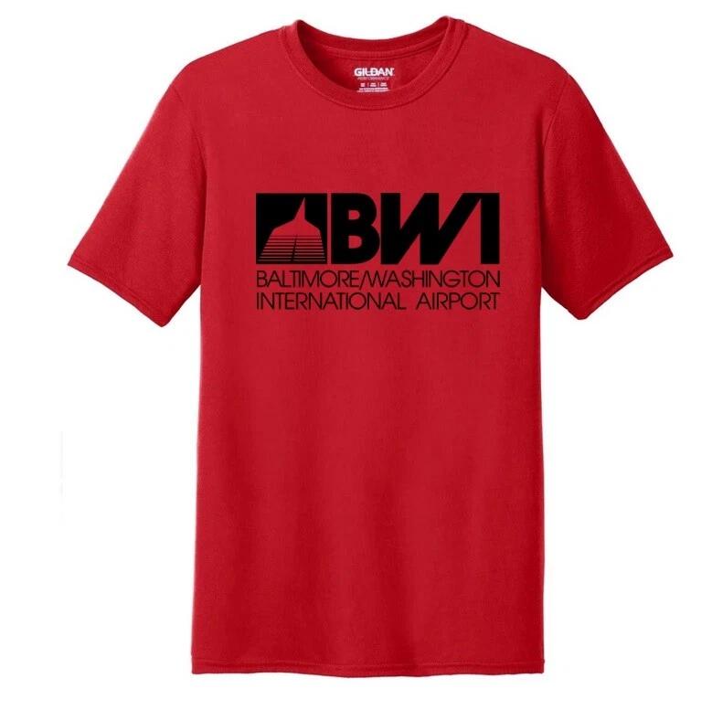 

Baltimore Washington International Airport Tee Shirt Maryland DC Red T-Shirt S