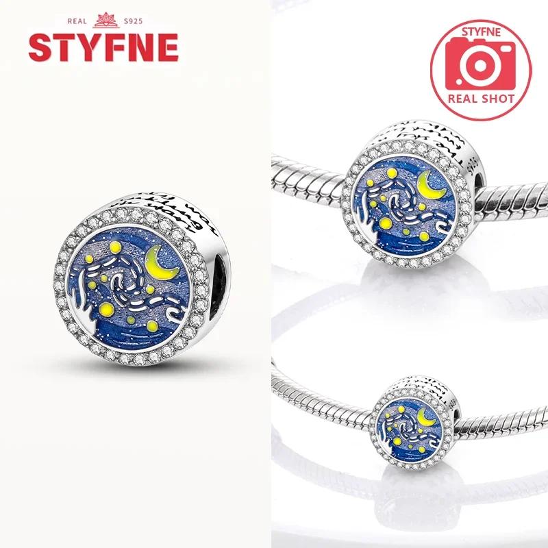 Copper Metal Star Moon Sun Series Charm Bead Components Luminous Bead Component Designed For Authentic Original Bracelet High Quality Fine Jewelry