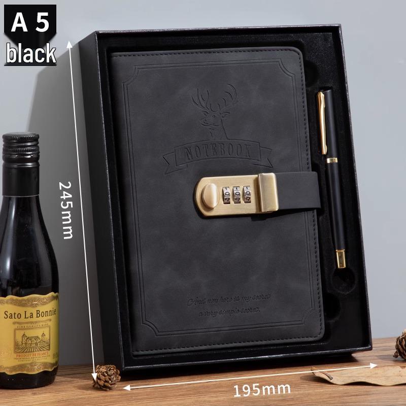 Minimalist Lock Diary & Notebook with Invisible Combination Closure for Students & Professionals