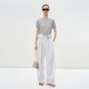 LESS 2025 Summer Cotton Blend Loose Straight-Leg Pants